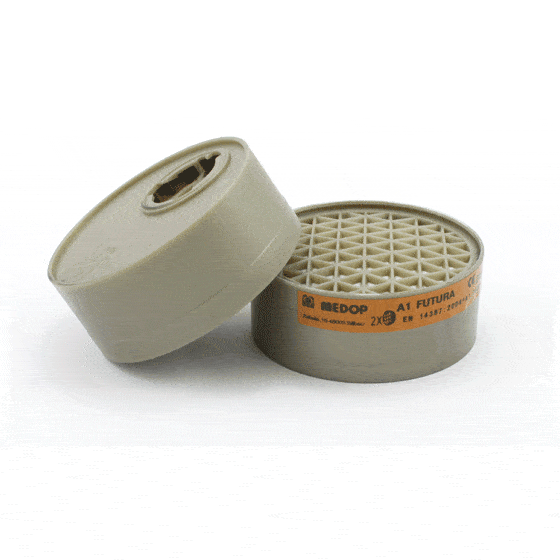 O filtro A1 da Medop é um protetor respiratório com marcação A1 que oferece proteção contra gases e vapores, disponível para buconasais com conexão de baioneta.