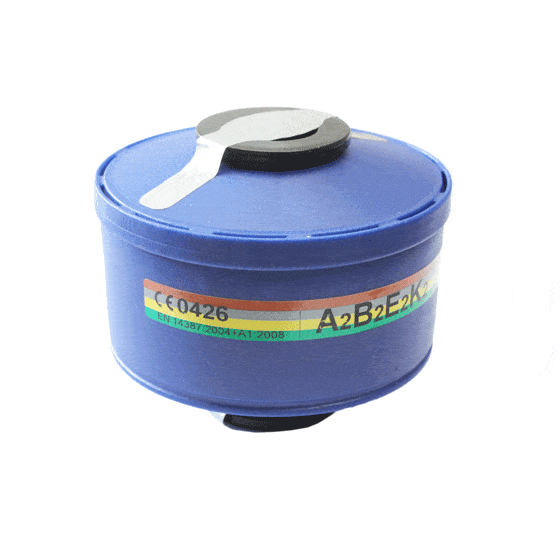 O filtro ABEK2 da Medop é um protetor respiratório com marcação ABEK2 que oferece proteção contra gases e vapores, disponível para buconasais com conexão universal.