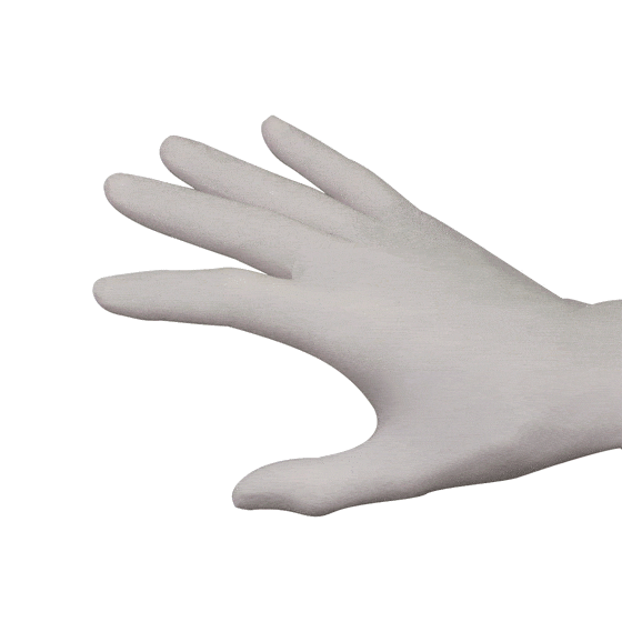 White latex disposable gloves from Medop. Ambidextrous use. Perfect for health environments. Available with and without powder.