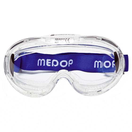 La gafa Panorámica Burbuja Plus de Medop, diseño aerodinámico con amplio campo de visión. 