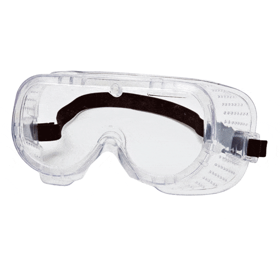 Metal-free panoramic goggles with a ventilation system