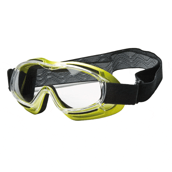 Gli occhiali panoramici GP Xtreme, la protezione di Medop comoda, senza metalli e che repelle l'acqua. 