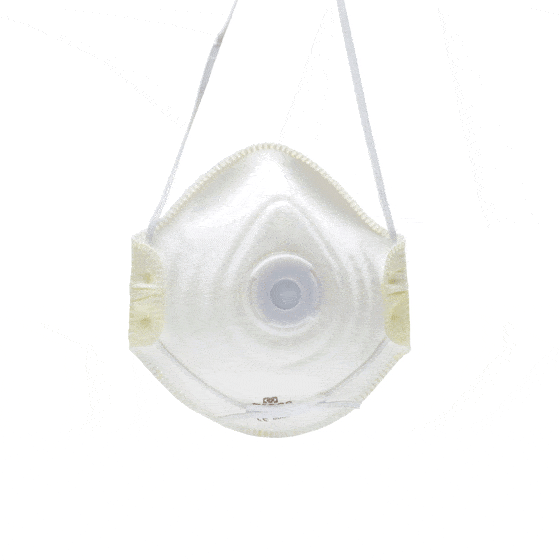 FFP3 particle filtering mask with valve. 10 units per box