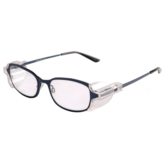 La gafa Volga, es la gafa de seguridad metálica de Medop más ligera, perfecta para protección ocular en puestos de oficina y planta